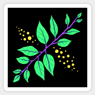 Leaves Design with Dots Sticker